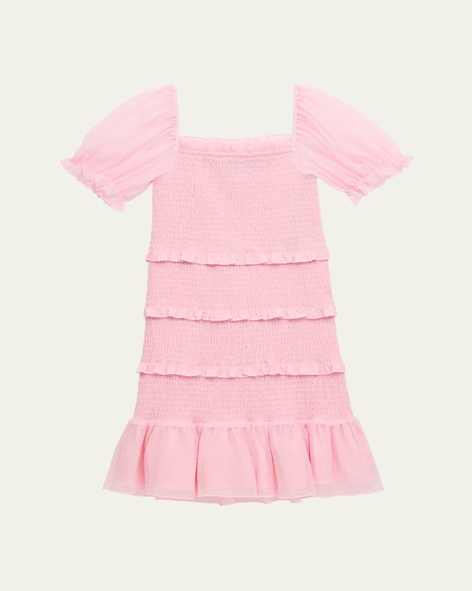 Girl's Laila Smocked Tiered Dress, Size S-